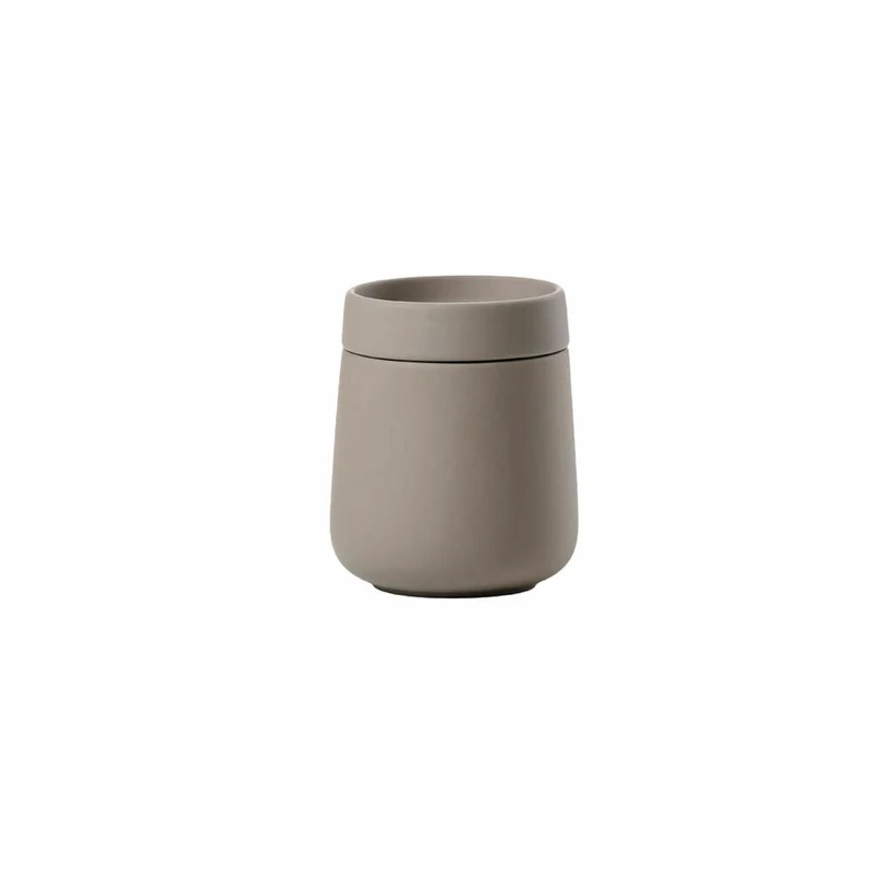Zone Denmark Gefäß mit Deckel Nova One, Keramikbehälter, Aufbewahrungsdose, Badezimmer, Steinzeug, Taupe, 290 ml, 28189
