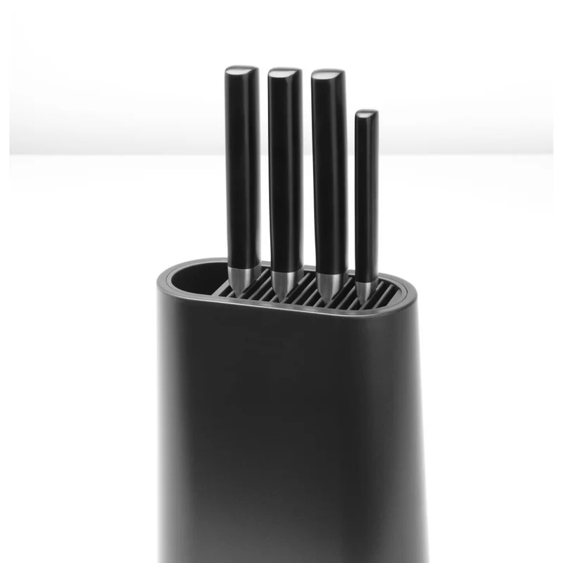 Brabantia Messerblock mit Utensilienhalter Profile, Messerhalter, Messerständer, Kunststoff, Dark Grey, 129889
