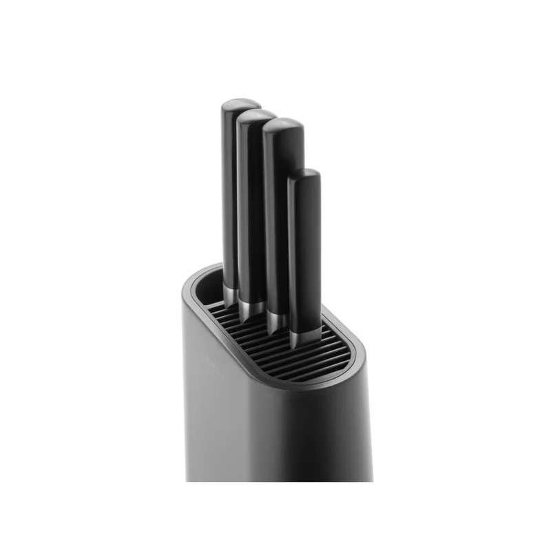Brabantia Messerblock mit Utensilienhalter Profile, Messerhalter, Messerständer, Kunststoff, Dark Grey, 129889