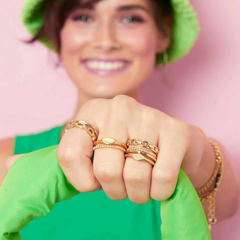 Leonardo Jewels Ring Rocky CIAO, Fingerschmuck, Edelstahl, Gold, Größe 17, 022974