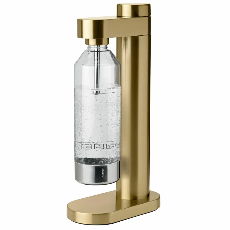 Stelton Wassersprudler Brus, für kohlensäurehaltige Getränke, Edelstahl, Kunststoff, Brushed Brass, 2100-3