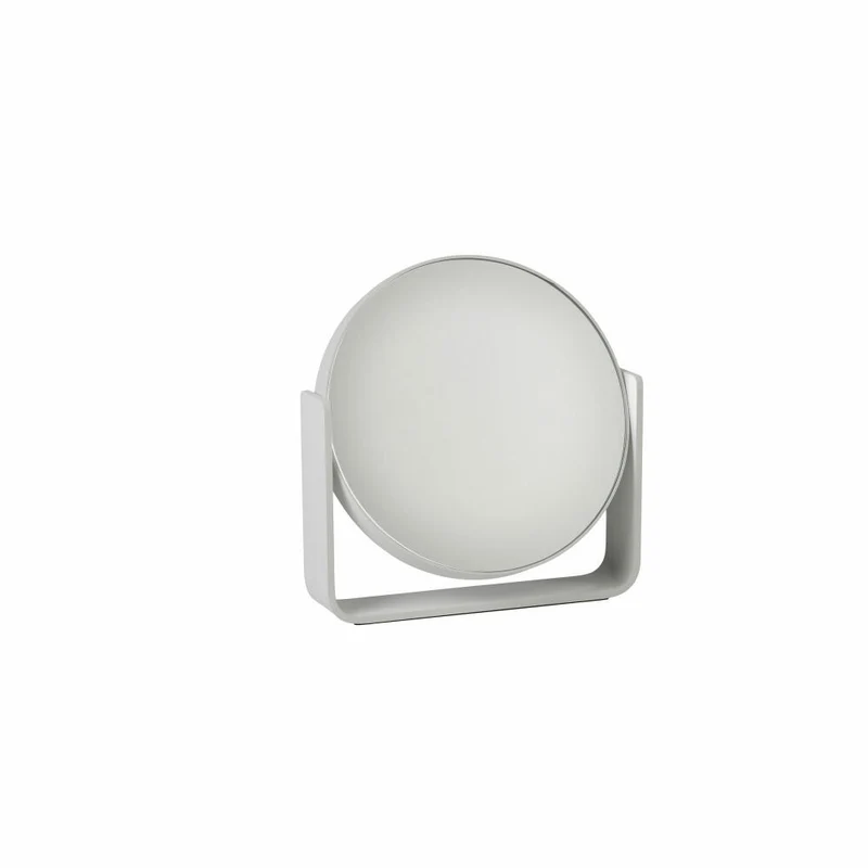 Zone Denmark Tischspiegel Ume, Kosmetikspiegel, Spiegel, 5-fach Vergrößerung, Aluminium Lackiert / Glas, Soft Grey, 28225