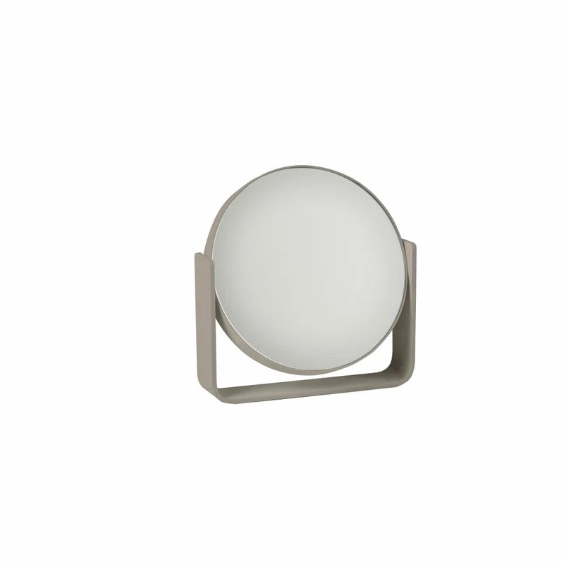 Zone Denmark Tischspiegel Ume, Kosmetikspiegel, Spiegel, 5-fach Vergrößerung, Aluminium Lackiert / Glas, Taupe, 28228