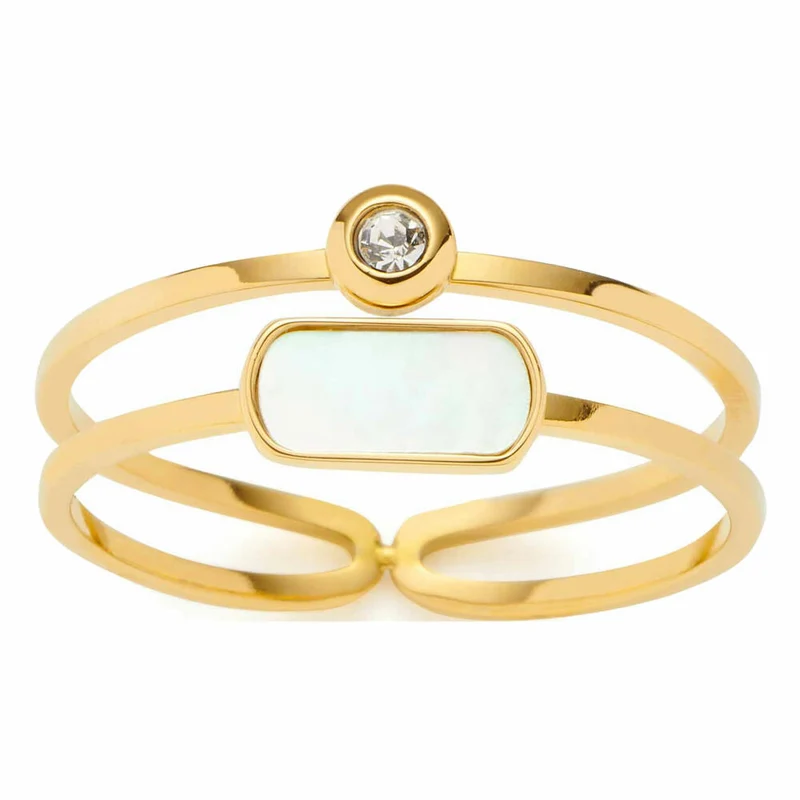 Leonardo Jewels Ring 18 Mela CIAO, Fingerring, Schmuck, Edelstahl IP Gold, MOP, Glas, 023328