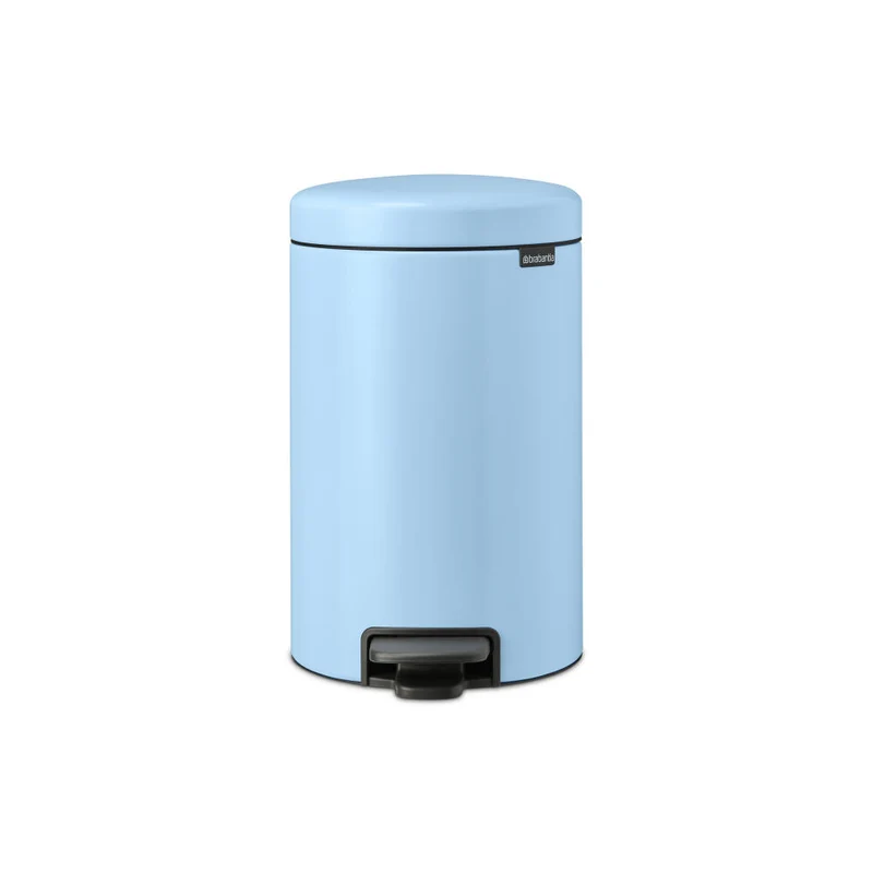 Brabantia Treteimer NewIcon, Abfalleimer, Mülleimer, Abfallbehälter, Stahl, Dreamy Blue, 12 L, 202483