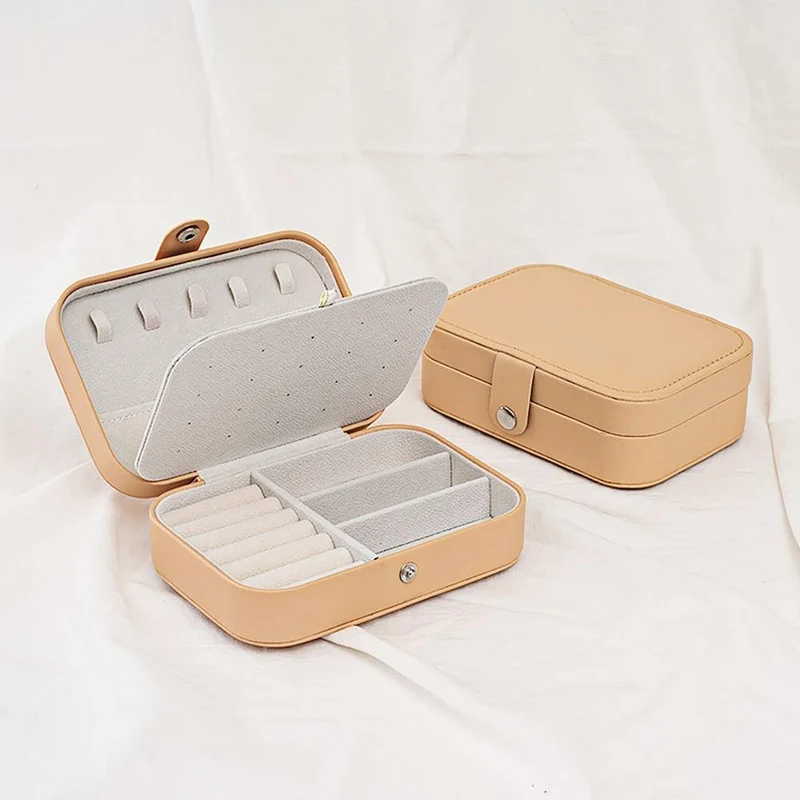 Double-Layer Leather Jewelry Organizer Box