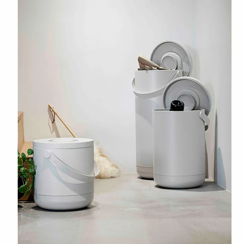 Zone Denmark Mülleimer Circular Set, Abfalleimer, Abfallbehälter, ABS, Warm Grey, 22 + 12 L, 26522