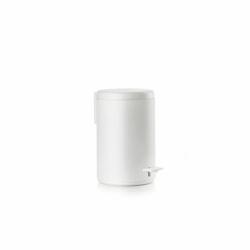 Zone Denmark Pedaleimer Rim, Treteimer, Mülleimer, Kosmetikeimer, Badeimer, Aluminium / ABS, White, 3 L, 14496