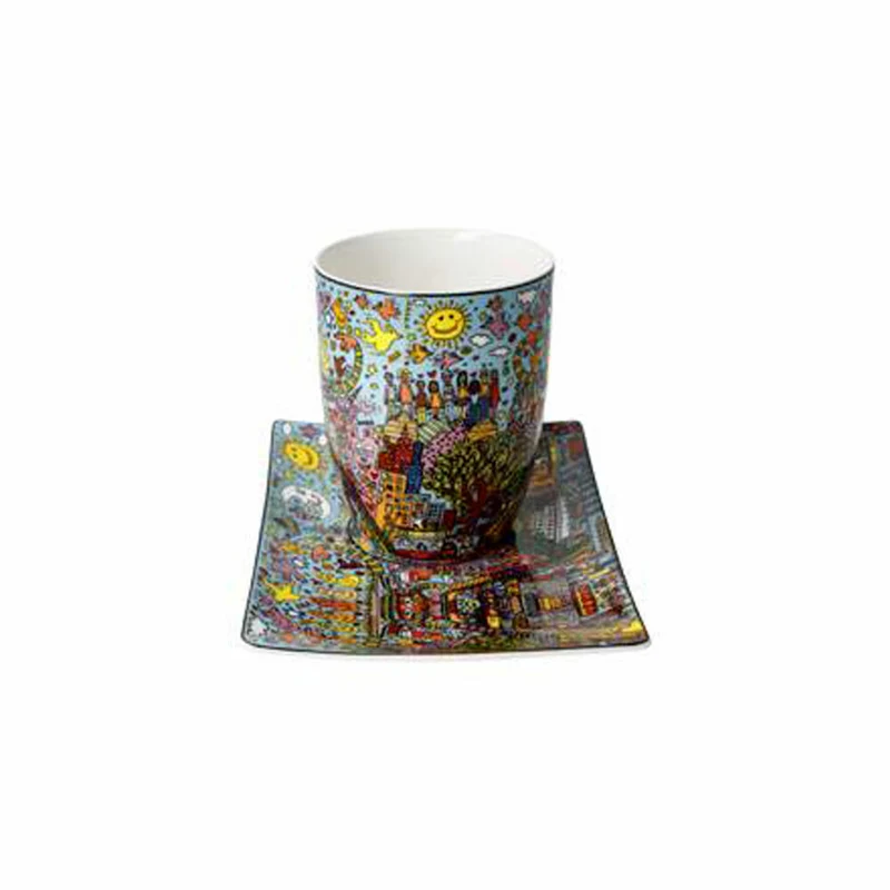 Goebel Künstlertasse mit Untertasse Rizzi - Remenber those Cool Coal Days, Tasse, Kaffeetasse, Teetasse, Fine Bone China, 26103441