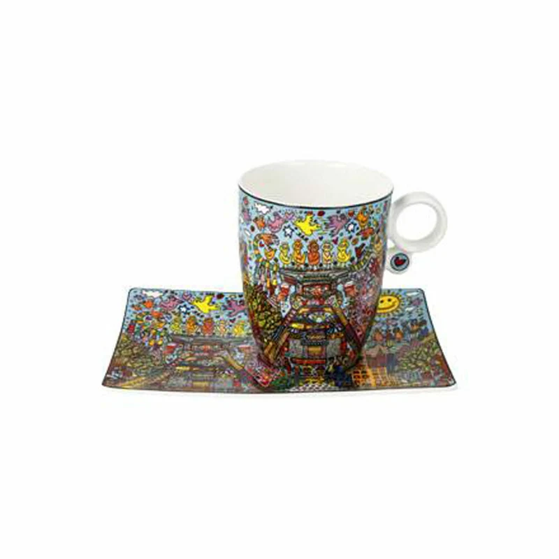 Goebel Künstlertasse mit Untertasse Rizzi - Remenber those Cool Coal Days, Tasse, Kaffeetasse, Teetasse, Fine Bone China, 26103441