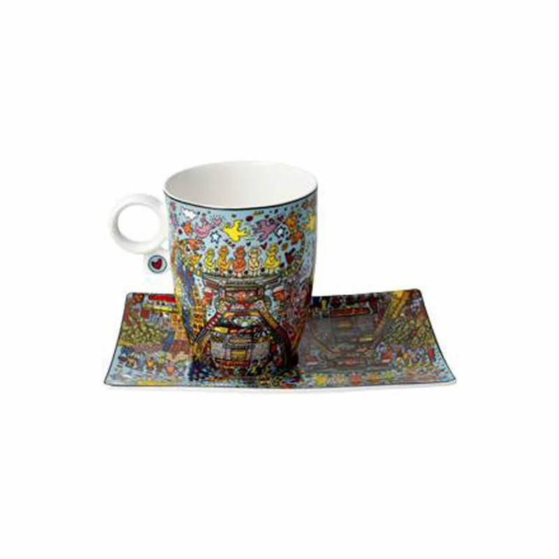 Goebel Künstlertasse mit Untertasse Rizzi - Remenber those Cool Coal Days, Tasse, Kaffeetasse, Teetasse, Fine Bone China, 26103441