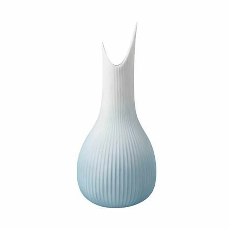 Goebel Vase Studio 8 - Raindrop Ice, Blumenvase, Dekovase, Biskuitporzellan, Eisblau, H 25 cm, 26600021