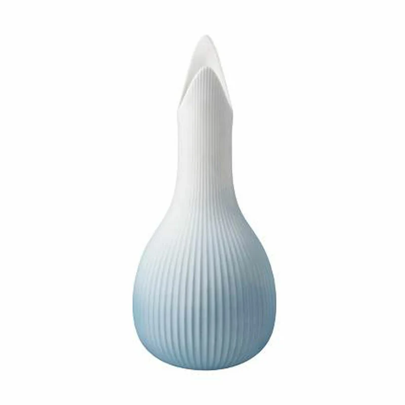 Goebel Vase Studio 8 - Raindrop Ice, Blumenvase, Dekovase, Biskuitporzellan, Eisblau, H 25 cm, 26600021