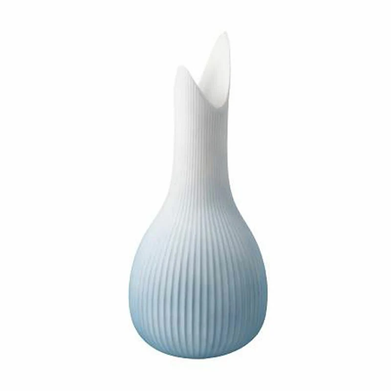 Goebel Vase Studio 8 - Raindrop Ice, Blumenvase, Dekovase, Biskuitporzellan, Eisblau, H 25 cm, 26600021