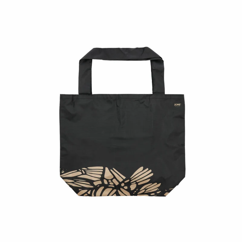 Zone Denmark Einkaufstasche Singles, Tragetasche, Tasche, Polyester, Black / Butterfly, 20 x 28 cm, 24186