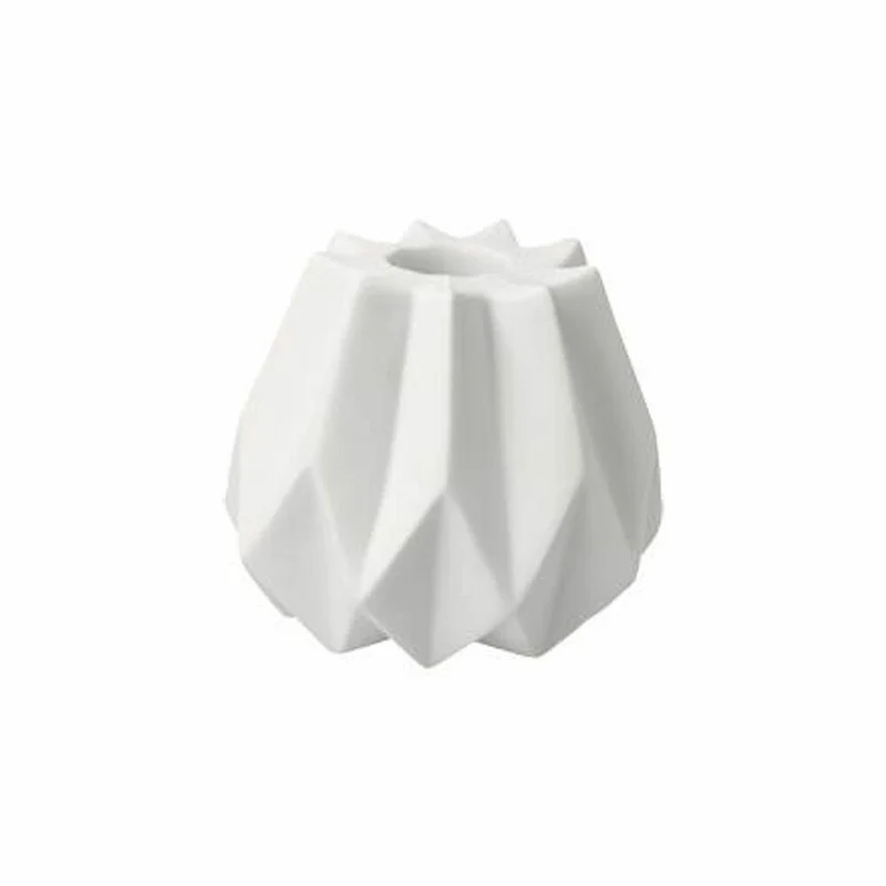 Goebel Kerzenhalter Polygono Star, Kerzenständer, Biskuitporzellan, Biskuit weiß, H 8 cm, 14005631