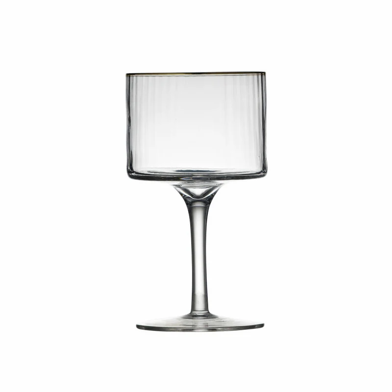 Lyngby Glas Gin & Tonic-Stielglas Palermo Gold 4er Set, Glas mit Goldkante, Klar, 320 ml, 23714