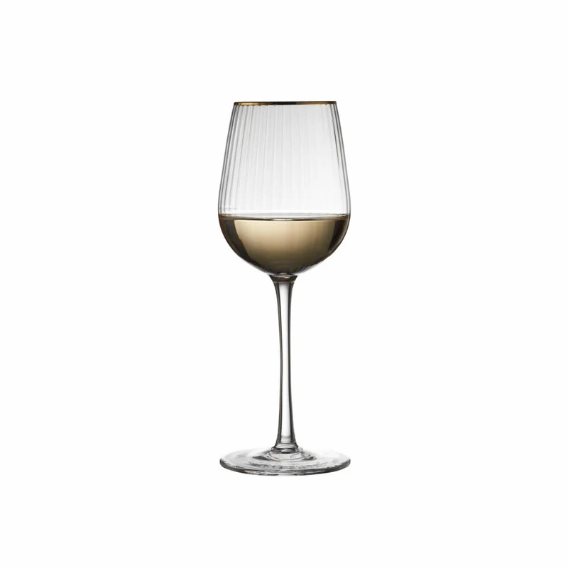 Lyngby Glas Weißweinglas Palermo Gold 4er Set, Weingläser, Glas, Klar, 300 ml, 27578