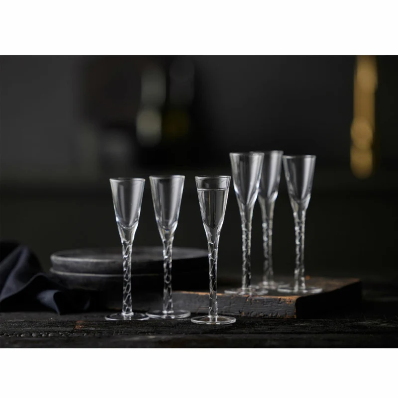 Lyngby Glas Schnapsglas Paris 6er Set, Stielgläser, Glas, Klar, 25 ml, 27590