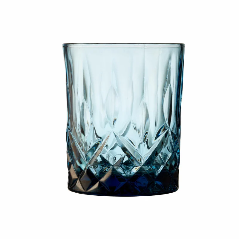 Lyngby Glas Whiskyglas Sorrento 4er Set, Tumbler, Glas, Blau, 320 ml, 27732
