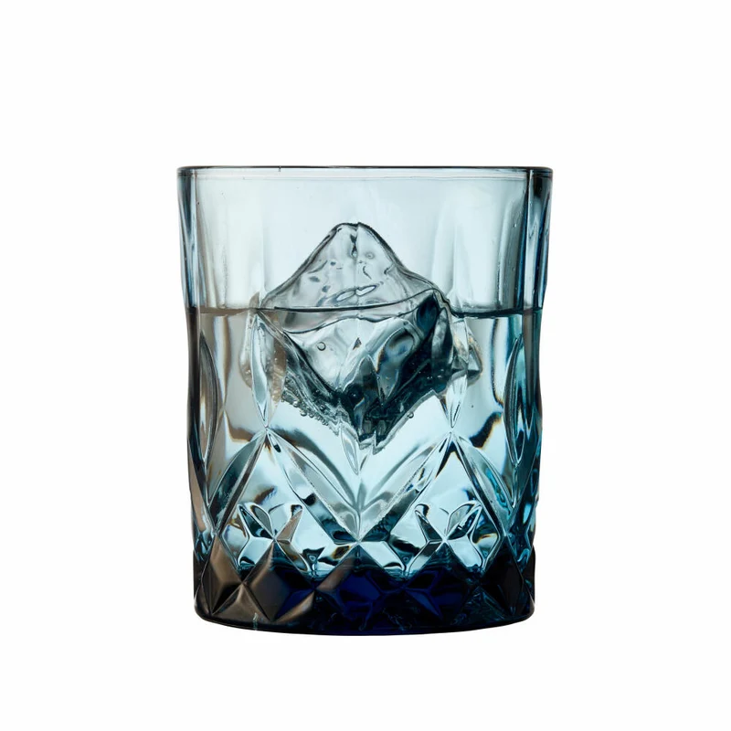 Lyngby Glas Whiskyglas Sorrento 4er Set, Tumbler, Glas, Blau, 320 ml, 27732