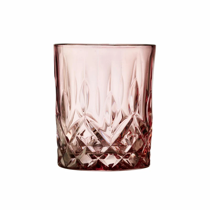 Lyngby Glas Whiskyglas Sorrento 4er Set, Tumbler, Glas, Pink, 320 ml, 27734