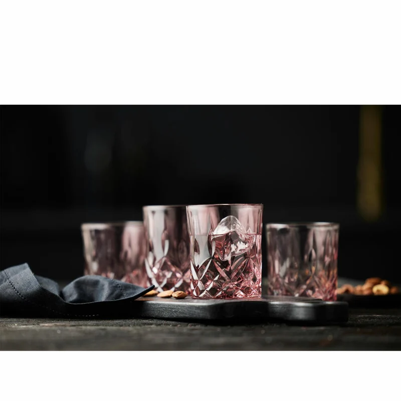 Lyngby Glas Whiskyglas Sorrento 4er Set, Tumbler, Glas, Pink, 320 ml, 27734