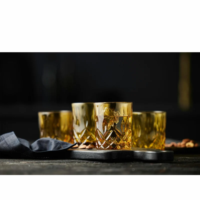 Lyngby Glas Whiskyglas Sorrento 4er Set, Tumbler, Glas, Amber, 320 ml, 27735