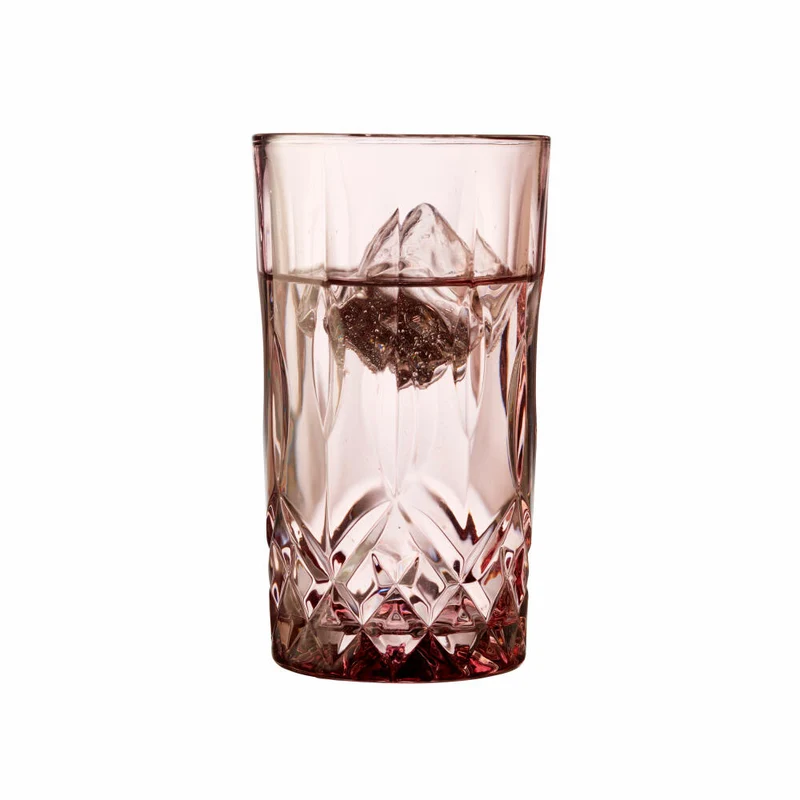 Lyngby Glas Highballglas Sorrento 4er Set, Longdrinkgläser, Cocktailgläser, Glas, Pink, 380 ml, 27781