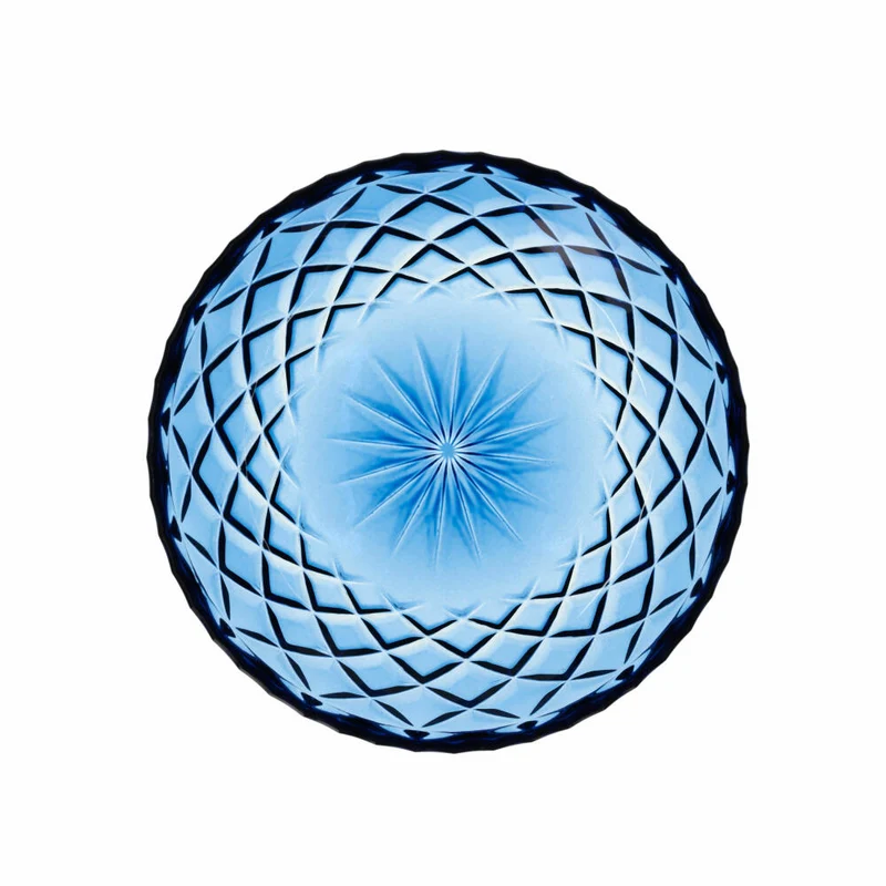 Lyngby Glas Teller Sorrento 4er Set, Dessertteller, Glas, Blau, 16 cm, 27796