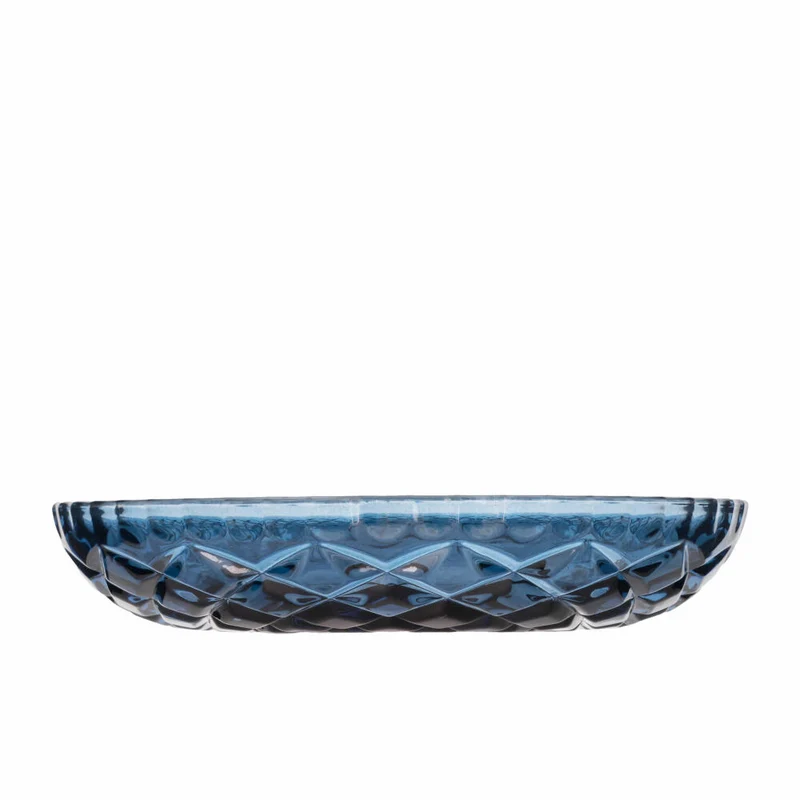 Lyngby Glas Teller Sorrento 4er Set, Dessertteller, Glas, Blau, 16 cm, 27796
