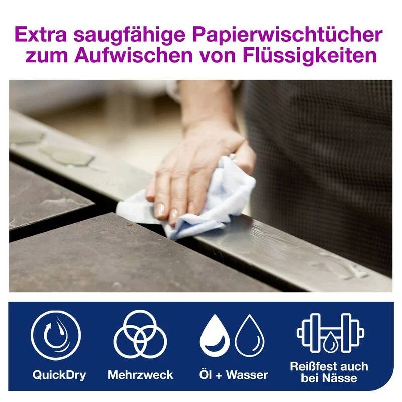 B-Ware Tork Reinigungstücher 2 lagig 500 Blatt Oberflächenreinigung blau Karton