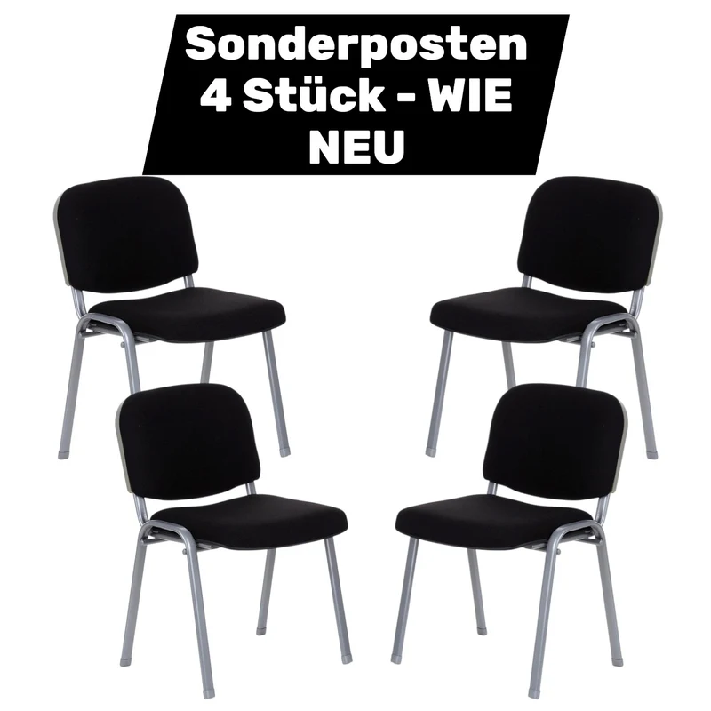 B-Ware hjh OFFICE Besucherstuhl Konferenzstuhl Stuhl XT 600 4er Pack silber 4 STÜCK