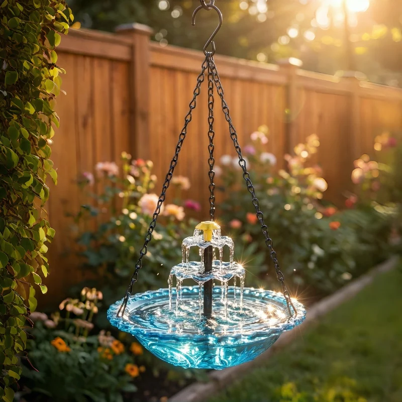 BirdbathFountain - Solarbetriebener Hängender Vogelbad-Schichtbrunnen