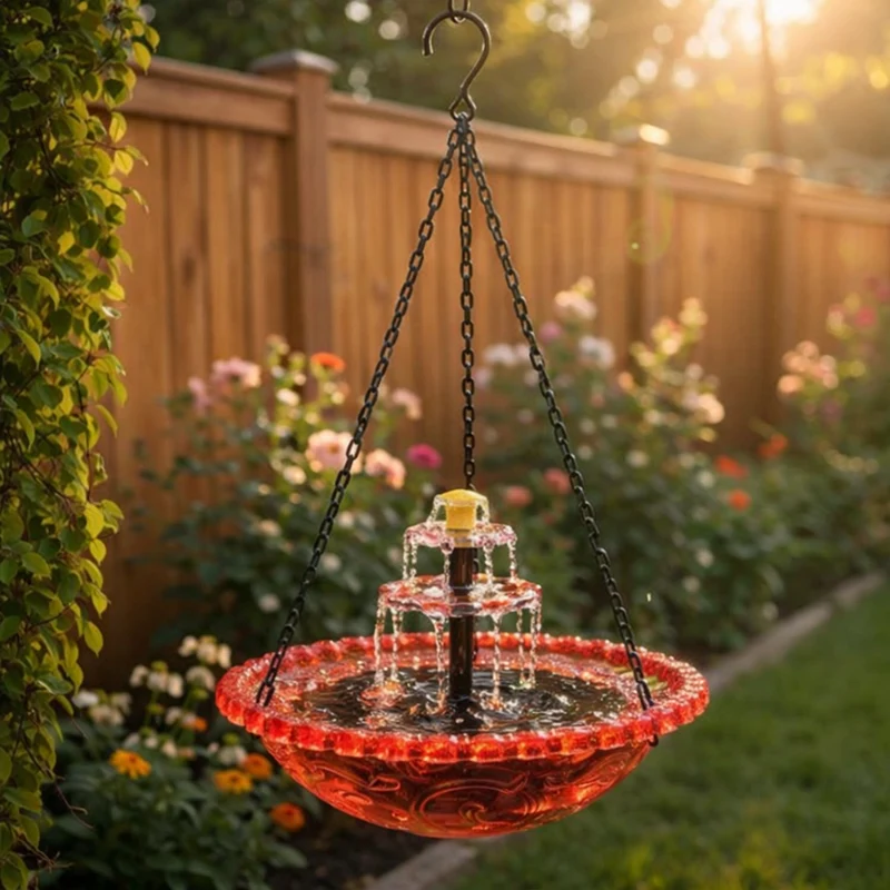BirdbathFountain - Solarbetriebener Hängender Vogelbad-Schichtbrunnen