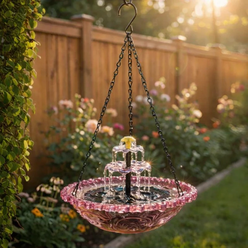 BirdbathFountain - Solarbetriebener Hängender Vogelbad-Schichtbrunnen
