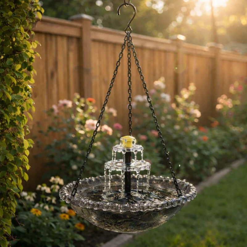 BirdbathFountain - Solarbetriebener Hängender Vogelbad-Schichtbrunnen