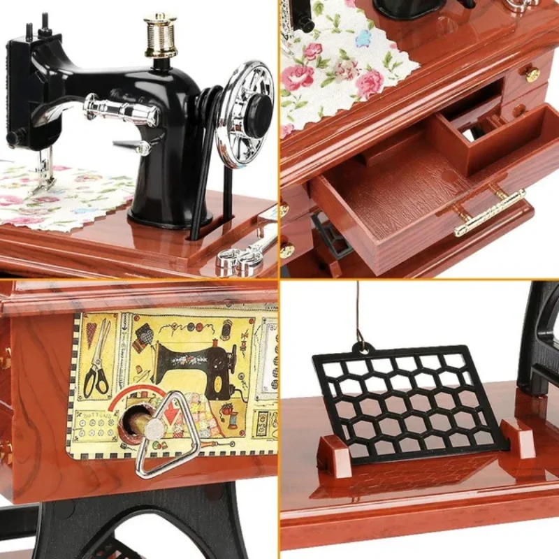 MusicalMachine: Antike Vintage-Nähmaschine Musikdose