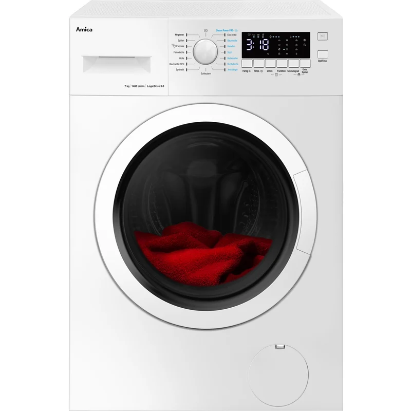 Amica WA 474 082 Waschmaschine in weiß Frontlader freistehend 7kg, 1400Uqm