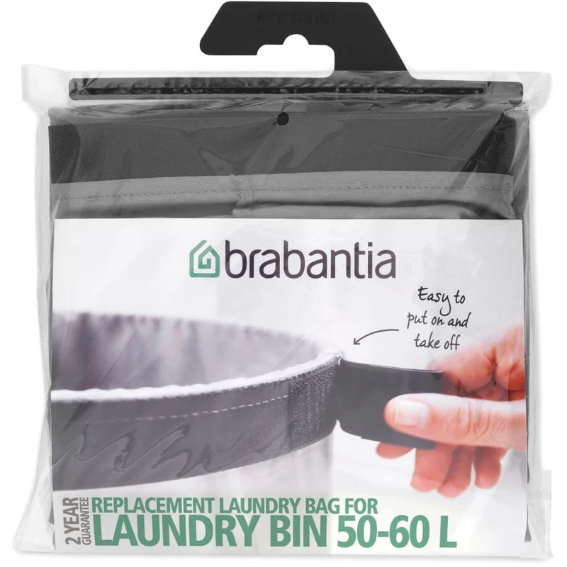 Brabantia Ersatz-Wäschesack mit Klettverschluss, grau
