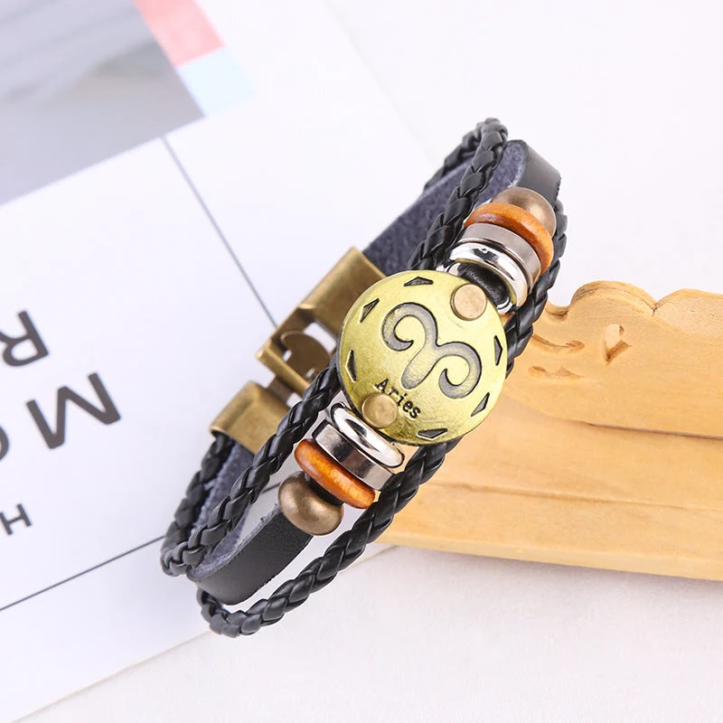 Jewelance™ ZodiacBracelet 1+1 KOSTENLOS: Verstellbares Vintage Charm Zodiac Zeichen Armband