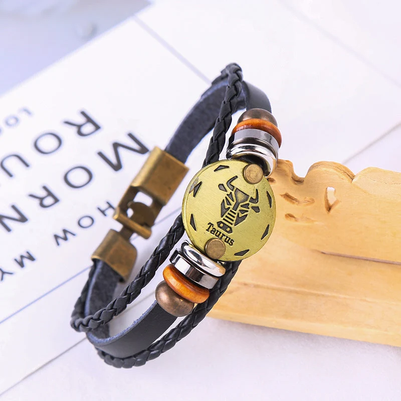 Jewelance™ ZodiacBracelet 1+1 KOSTENLOS: Verstellbares Vintage Charm Zodiac Zeichen Armband