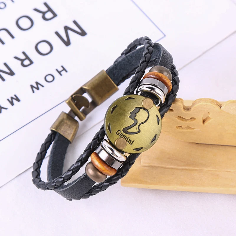 Jewelance™ ZodiacBracelet 1+1 KOSTENLOS: Verstellbares Vintage Charm Zodiac Zeichen Armband