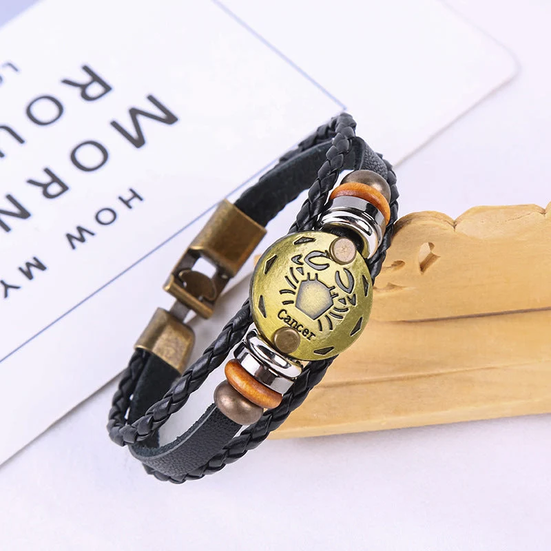 Jewelance™ ZodiacBracelet 1+1 KOSTENLOS: Verstellbares Vintage Charm Zodiac Zeichen Armband