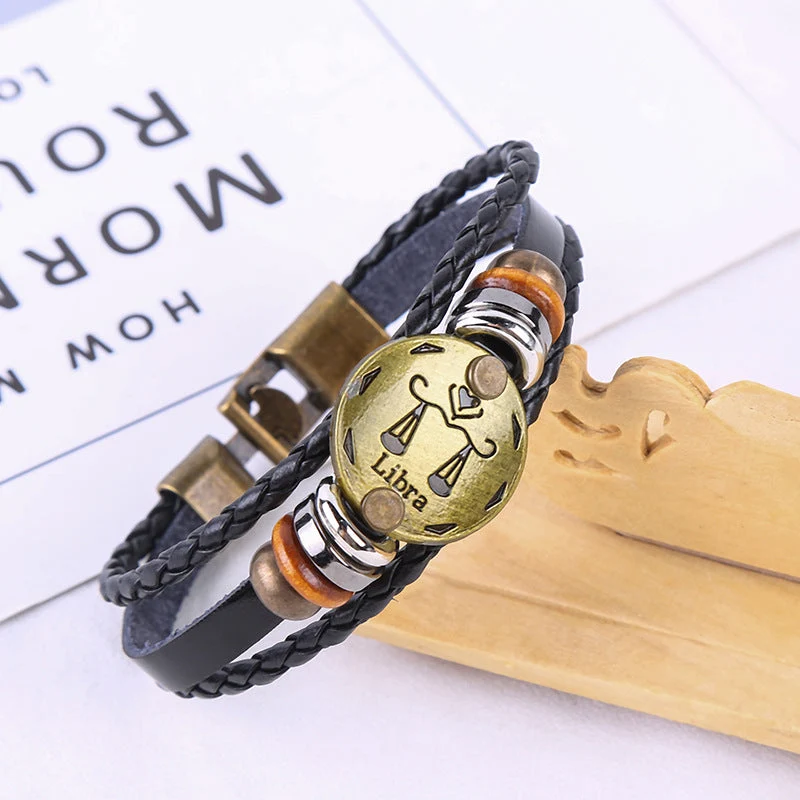 Jewelance™ ZodiacBracelet 1+1 KOSTENLOS: Verstellbares Vintage Charm Zodiac Zeichen Armband