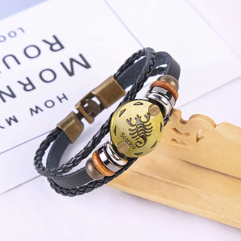 Jewelance™ ZodiacBracelet 1+1 KOSTENLOS: Verstellbares Vintage Charm Zodiac Zeichen Armband