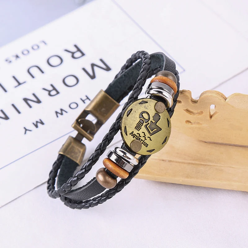 Jewelance™ ZodiacBracelet 1+1 KOSTENLOS: Verstellbares Vintage Charm Zodiac Zeichen Armband