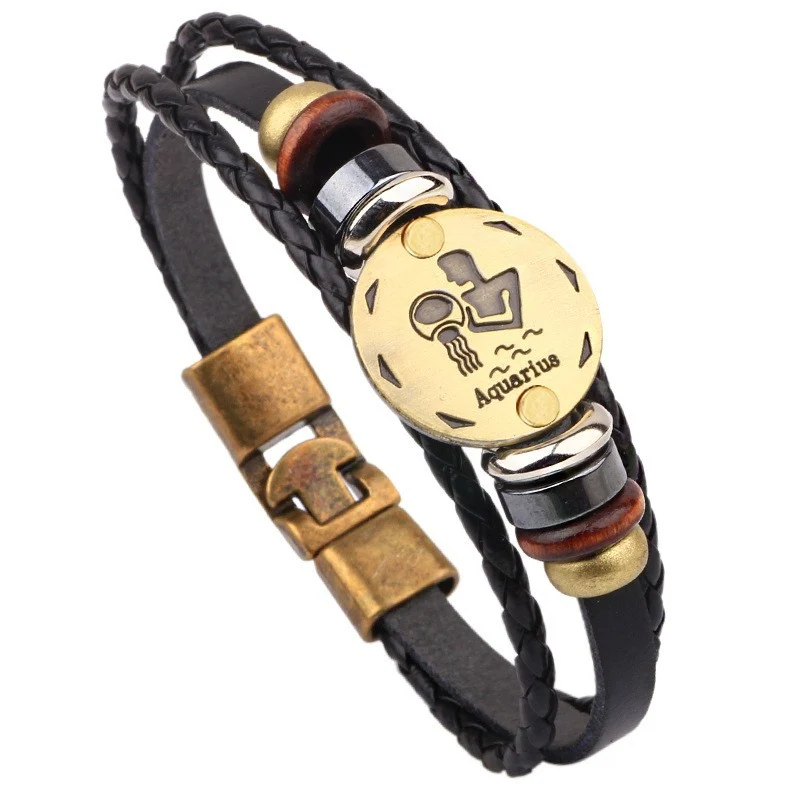Jewelance™ ZodiacBracelet 1+1 KOSTENLOS: Verstellbares Vintage Charm Zodiac Zeichen Armband