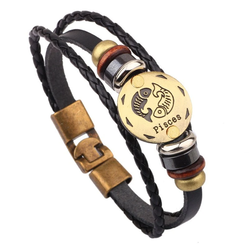 Jewelance™ ZodiacBracelet 1+1 KOSTENLOS: Verstellbares Vintage Charm Zodiac Zeichen Armband