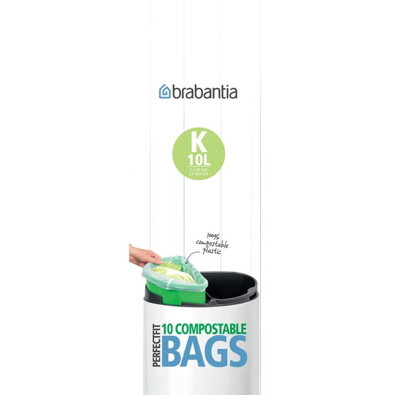 Brabantia kompostierbare Müllbeutel, 12 Liter, Code C und K (Twin Bin)
